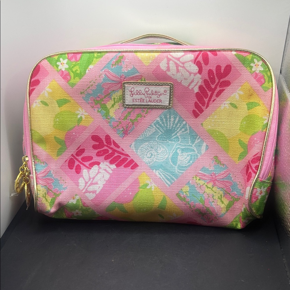 Lilly Pulitzer Multicolor Patchwork Floral Cosmetic Case